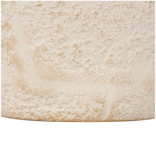 15" Cream Ceramic Hourglass Textured Vase